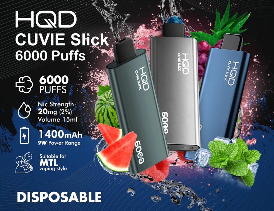 Opplev Sommerens Essens i Hvert Pust: HQD CUVIE SLICK 6000 Puffs med Magisk bl&aring;b&aelig;rlimonade