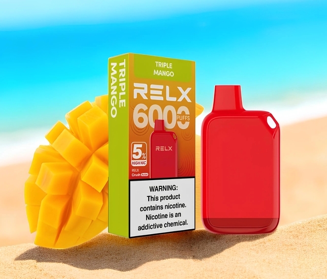 RELX Crush Pocket 6000 Puffs Vape - Trippel Mango: En Eksplosjon av Tropisk Smak i Norges Vape-Marked i 2025