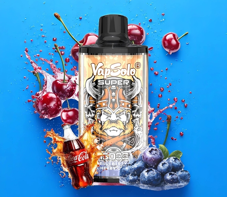 Den Ultimate Friske Ferden: VapSolo SUPER 15000 Puffs med Blåbær, Kirsebær & Colas Magi